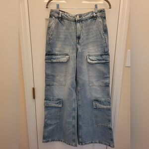 H&M - Divided Relaxed Fit Denim Cargo Jeans